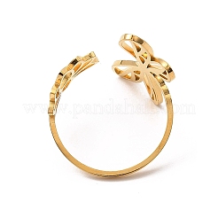 304ステンレススチールオープンカフリング  トンボ  内径：19.4mm&nbsp;RJEW-Q808-03B-G