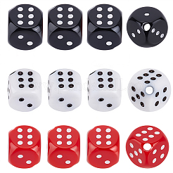 120個3色アクリルビーズ  サイコロ  ミックスカラー  9.5~10x9.5~10.5x9.5~10.5mm  穴：1.2~2.5mm  40個/カラー&nbsp;OACR-SC0002-65