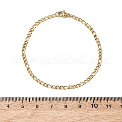 ユニセックス 304ステンレススチール フィガロチェーンブレスレット  イオンプレーティング（ip）  ゴールドカラー  7.48インチ（19cm）&nbsp;STAS-O036-23G-01