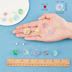 DIYダングルピアス作成キット  アクリルパーツなど、  ABSプラスチックパール調ビーズ  ガラスパールビーズ  ガラスビーズ  真鍮製アズキチェーンおよびピアスフック  鉄製ピン  ミックスカラー  20~21x20x20mm  穴：1.6mm&nbsp;DIY-SC0013-96