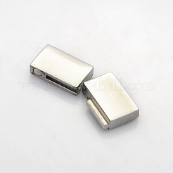 Tarnish Resistant Cuboid 304 Stainless Steel Bayonet Clasps&nbsp;STAS-N042-10