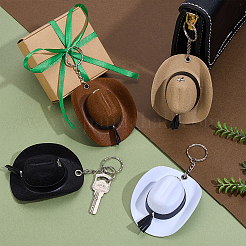 4Pcs 4 Colors Cowboy Hat Shape Keychain&nbsp;KEYC-PH0002-18