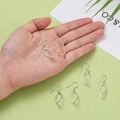 Anti-Tarnish Rhodium Plated 925 Sterling Silver Earring Findings&nbsp;STER-F048-38P