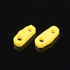 2穴不透明ガラスシードビーズ  長方形  ゴールド  4.5~5x2x1~1.5mm  穴：0.5~0.8mm&nbsp;SEED-S023-04D