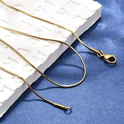 304ステンレススチールスネークチェーンネックレス  カニカン付き  ゴールドカラー  15.7インチ（40cm）  1mm&nbsp;X-NJEW-F112-31