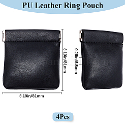 4Pcs Square PU Leather Change Purse with Alloy Shrapnel&nbsp;AJEW-BBC0002-22A