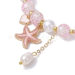 2Pcs 2 Color Glass Round Beaded Stretch Bracelets Set&nbsp;BJEW-JB09752