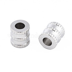 変色しない316サージカルステンレススチールビーズ  コラム  ステンレス鋼色  6.5x6mm  穴：3mm&nbsp;STAS-N097-064P