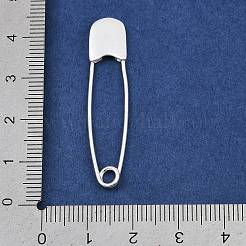 925スターリングシルバーペンダント  安全ピンチャーム  スタンプ925個付き  銀  41x9.5x2mm  穴：2.5mm&nbsp;STER-K183-05S