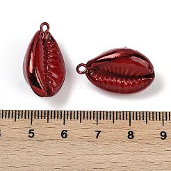 スプレー塗装の天然タカラガイシェルペンダント  貝殻の形のチャーム  ミックスカラー  22.5~24x12~14.5x9~11mm  穴：1.8mm&nbsp;SHEL-K006-49