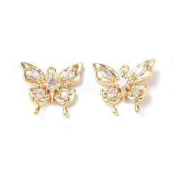 Brass Micro Pave Cubic Zirconia Pendants&nbsp;KK-I702-36G