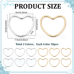 100Pcs 2 Colors Brass Linking Rings&nbsp;KK-ME0003-06