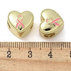 Brass Enamel European Beads&nbsp;KK-K298-04C-G