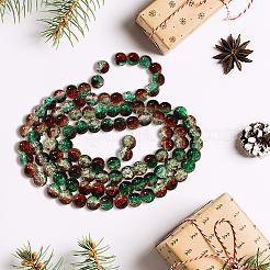 4Strands Crackle Glass Beads Strands&nbsp;CCG-PA0001-01B