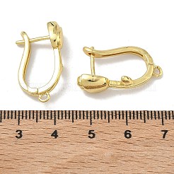 真鍮製のピアスパーツ  花  カドミウムフリー＆鉛フリー  ラックめっき  長持ちメッキ  ループでラッチバック  ゴールドカラー  21x15x7.5mm  穴：1.6mm  ピン：1mm&nbsp;KK-D226-08G