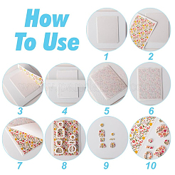5Pcs 5 Colors Polymer Clay Earrings Water Transfer Paper&nbsp;DIY-HY0003-22B