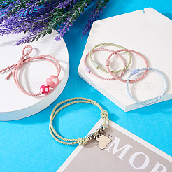 DIY マカロン カラー ヘア タイ メイキング キット  20mのナイロンゴムコードを含む  プラスチックヘアロープチューブバックル100個。  ミックスカラー&nbsp;DIY-TA0004-55