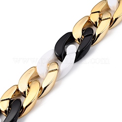 Handmade CCB Plastic & Opaque Acrylic Curb Chains&nbsp;AJEW-JB00732-02
