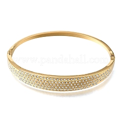 304 Stainless Steel Crystal Rhinestone Hinged Cuff Bangles for Women&nbsp;SA-CBAF851-02G