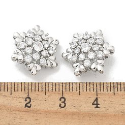 Rack Plating Brass Micro Pave Clear Cubic Zirconia Buttons&nbsp;KK-K293-11P