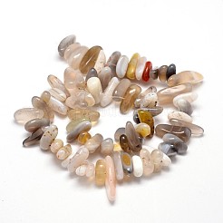 天然ボツワナアゲートナゲットビーズ連売り  8~30x5~12mm  穴：1mm  約15.3インチ〜15.7インチ&nbsp;G-E271-04