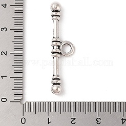 チベット風合金トグル留め金  カドミウムフリー＆鉛フリー  バー  アンティークシルバー  38.5x10x4mm  穴：3.5mm  約515個/1000g&nbsp;FIND-C060-055B-AS
