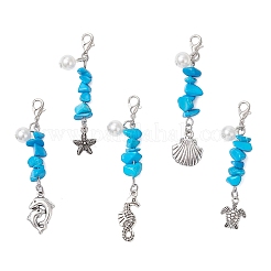 Synthetic Turquoise Chips Beads Pendant Decorations&nbsp;HJEW-JM04184