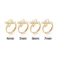 花の真鍮製調節可能なリングセッティング  片穴ビーズ  18KGP本金メッキ  ピン：0.5mm  花：12x13mm&nbsp;LS-KK-T079-20G