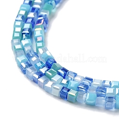 Gradient Color Electroplate Glass Bead Strands&nbsp;X-GLAA-E042-05-B07