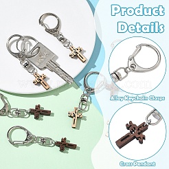 20Pcs Wood Cross Pendant Decorations&nbsp;HJEW-YW00293
