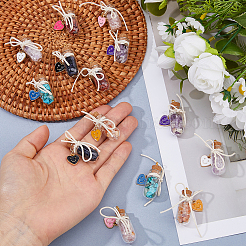 14Pcs 7 Color Glass Bottle Pendants&nbsp;PALLOY-FH00186