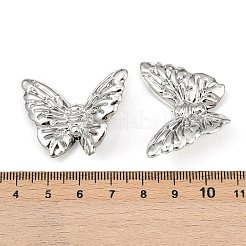 UVメッキ不透明CCBプラスチックビーズ  虹色の  蝶  銀  27x37x8mm  穴：2mm&nbsp;MACR-L007-23