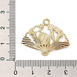 ラックメッキパンダテーマ合金エナメルペンダント  ゴールドカラー  ファン  23x29x1.3mm  穴：2mm&nbsp;ENAM-S021-08G-A