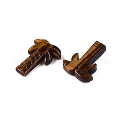 Natural Tiger Eye Coconut Tree Pendants&nbsp;G-N342-02C