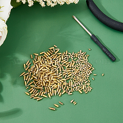 平鋼ネジ420本  鉄製マイナスドライバー1本  プラスチック製ハンドル付き  ゴールドカラー  3~8x2~3.5mm&nbsp;FIND-HS0002-26G