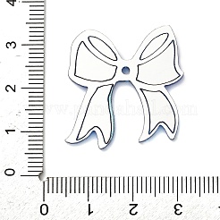 レーザーミラーフェイスアクリルパーツ  ちょう結びのチャーム  ディープスカイブルー  27.5x28x1.5mm  穴：1.8mm&nbsp;OACR-G046-02B
