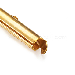 Brass Slide On End Clasp Tubes&nbsp;KK-TA0007-29G
