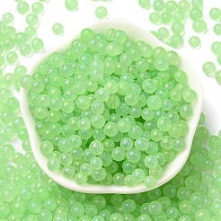 Luminous Glow in the Dark Transparent Glass Round Beads&nbsp;GLAA-F124-B09