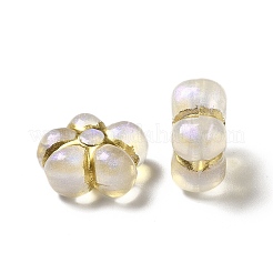 メッキアクリルビーズ  ゴールドライン入り  花  ゴールド  15x13.5x8mm  穴：1.6mm&nbsp;MACR-J123-43