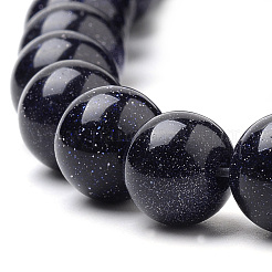 合成ブルーゴールドストーン青金砂石ビーズ連売り  ラウンド  6mm  穴：1mm  約63個/連  36~36.5cm&nbsp;G-S259-41-6mm