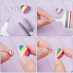 200Pcs 2 Colors 304 Stainless Steel Stud Earring Findings&nbsp;STAS-BBC0008-89A
