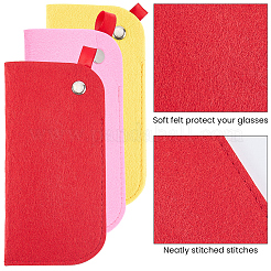3Pcs 3 Colors Rectangle Felt Eyeglass Case&nbsp;AJEW-CN0007-36B