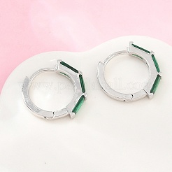 Brass Micro Pave Cubic Zirconia Hoop Earrings&nbsp;KK-CBA8324-12P-02
