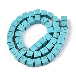 Dyed Synthetic Turquoise Beads Strands&nbsp;G-T139-8x8-43A