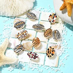 90Pcs 9 Styles Printed Natural Cowrie Shell Beads&nbsp;SHEL-CJ0001-41
