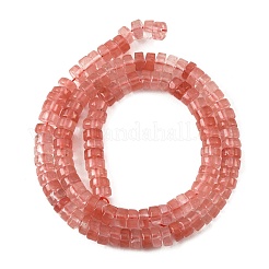 チェリークォーツガラスビーズ連売り  ディスク  ヒシビーズ  6~6.5x3~3.5mm  穴：0.8~1.2mm  約115~117個/連  14.96~15.16''（38~38.5センチメートル）&nbsp;G-M420-A09-01