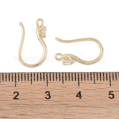 Brass Micro Pave Cubic Zirconia Earring Hooks&nbsp;KK-U008-09G