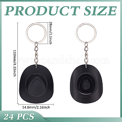 プラスチックキーホルダー  帽子  鉄のリング付き  ブラック  110mm&nbsp;KEYC-PH01600-02