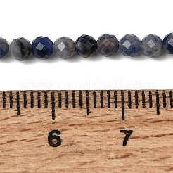 天然石ソーダライトビーズ連売り  多面カット  ラウンド  ラウンド  3.5mm  穴：0.6mm  約119~120個/連  15.24''~15.47