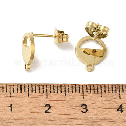 イオンプレーティング（IP）304ステンレス鋼スタッド金具  フラットラウンド  ゴールドカラー  10.5x8.5mm  穴：1.2mm  ピン：11x0.7mm&nbsp;STAS-I206-47G